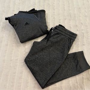 Adidas W sz M/(12-14) Team Issue fleece pullover hoodie and jogger set